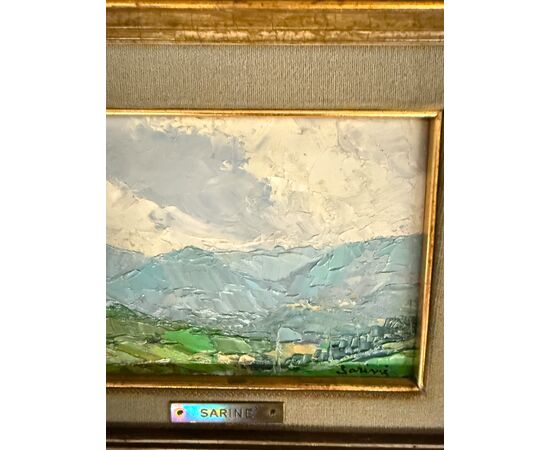 Coppia di dipinti '900 paesaggio francesi firmati Sarinè, 33x27cm