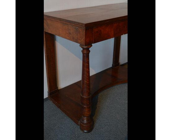 Walnut console with drawer