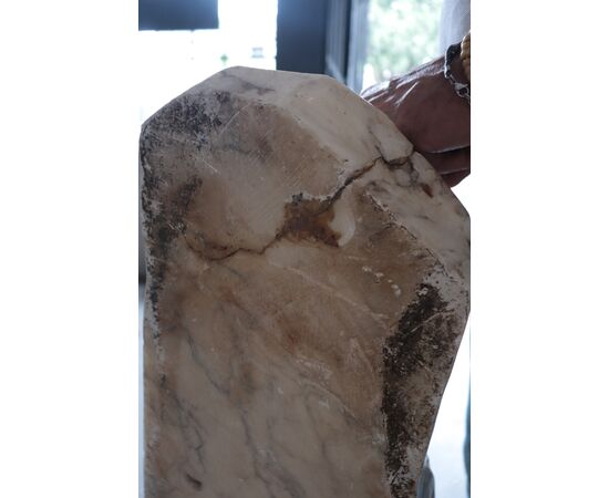 Alabaster animal sculpture: Panther, early 20th century