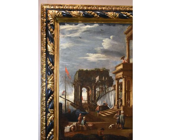 Fantastic view with port and capriccio, Alessandro Salucci (Florence 1590 - Rome 1657)