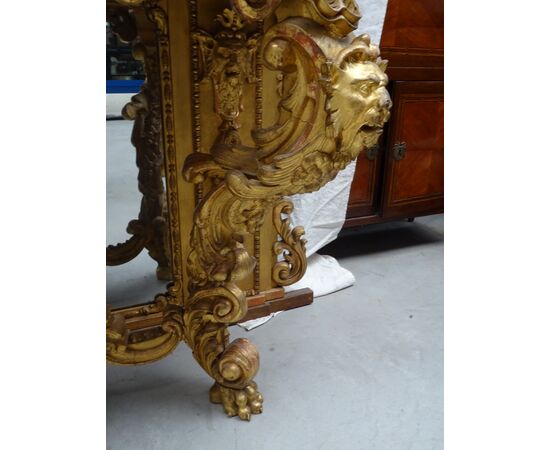 Importante consolle in gesso e legno dorato Piemonte primi 1800 Torino