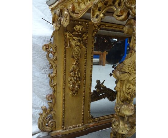 Importante consolle in gesso e legno dorato Piemonte primi 1800 Torino