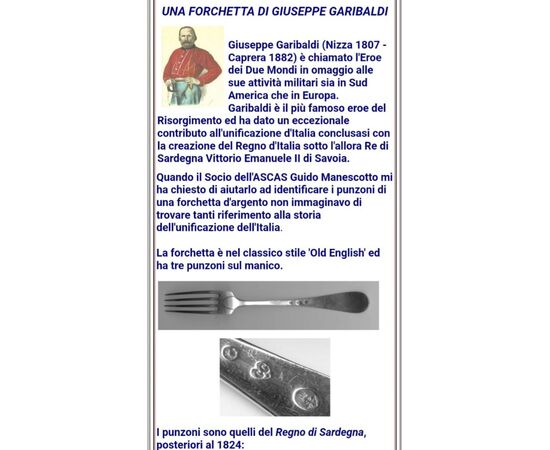 SERVITO GIUSEPPE GARIBALDI METÀ  '800 ARGENTO / AFFARE