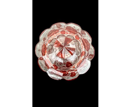 Crystal layered and cut glass - box. Bohemia