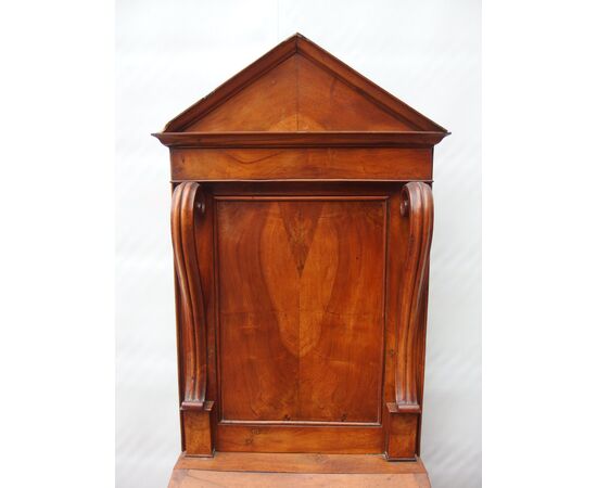 Directory style walnut wall-mounted prie-dieu, early 19th century, French origin, cm L61xP49xH195