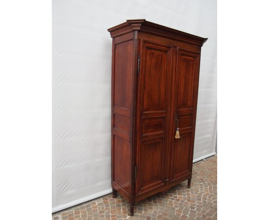 SMALL TWO-DOOR WALNUT WARDROBE LOUIS XVI STYLE FRANCE cm 106x45xH204