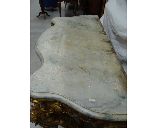 Importante consolle in gesso e legno dorato Piemonte primi 1800 Torino