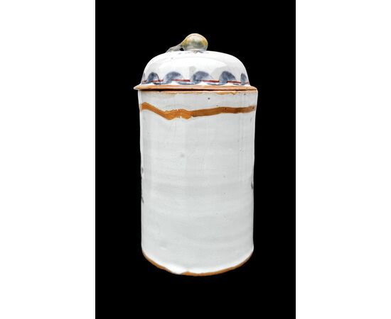 Vaso -scatola con coperchio a decoro floreale.Manifattura di Felice Clerici.Milano