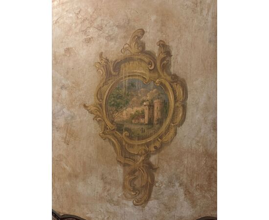 PTL715 - Antique double-sided lacquered door, 18th century, dimensions cm W 100 x H 200