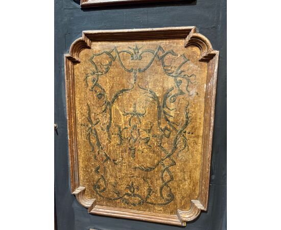 PTL447 - Lacquered and painted door with frame, 18th century, opening size cm W 93 x H 216