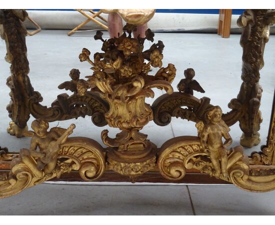 Importante consolle in gesso e legno dorato Piemonte primi 1800 Torino