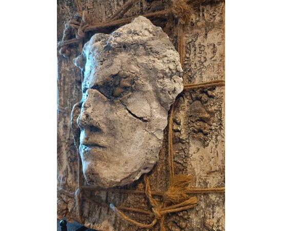 Rara scultura di Pan in gesso cera e nerofumo