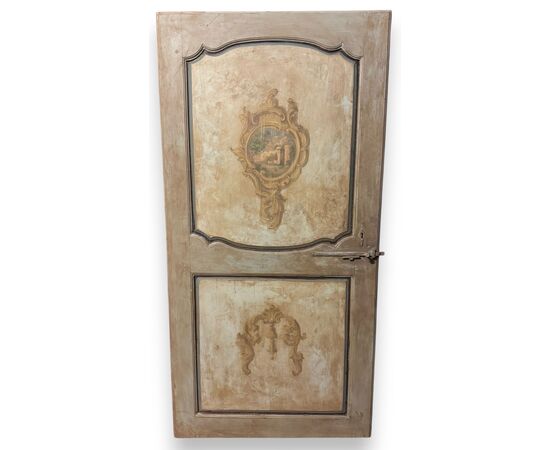 PTL715 - Antique double-sided lacquered door, 18th century, dimensions cm W 100 x H 200