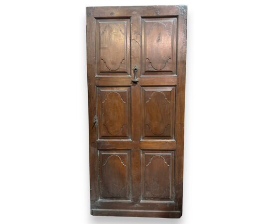 PTCI472 - Baroque walnut entrance door, 18th century, dimensions cm W 104 x H 230