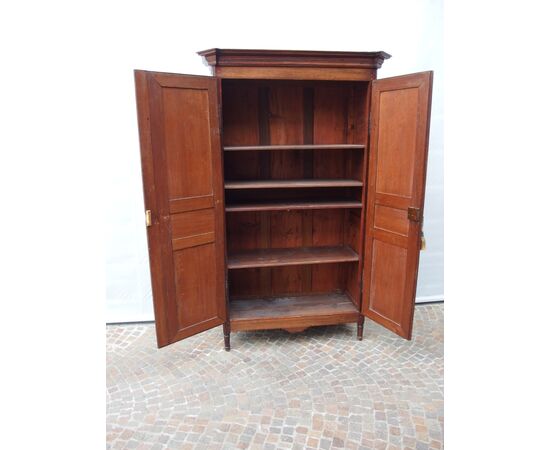 SMALL TWO-DOOR WALNUT WARDROBE LOUIS XVI STYLE FRANCE cm 106x45xH204