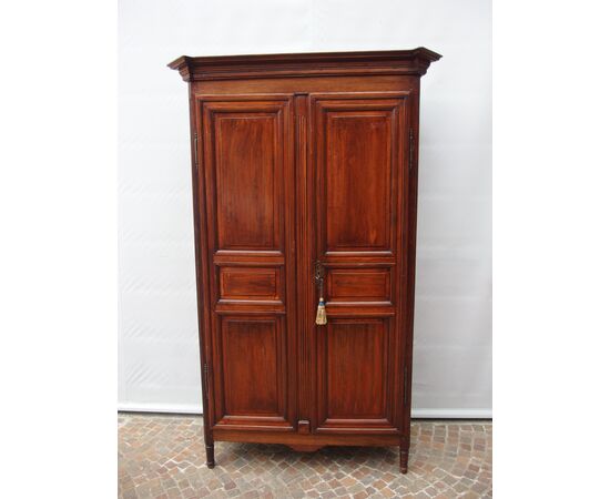 SMALL TWO-DOOR WALNUT WARDROBE LOUIS XVI STYLE FRANCE cm 106x45xH204