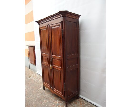 SMALL TWO-DOOR WALNUT WARDROBE LOUIS XVI STYLE FRANCE cm 106x45xH204