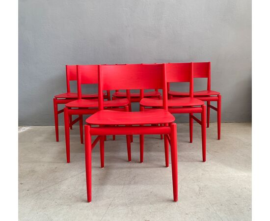 Gruppo di 6 sedie mod. Neve by Piero Lissoni per Porro
