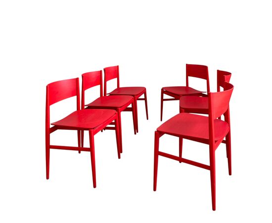 Gruppo di 6 sedie mod. Neve by Piero Lissoni per Porro