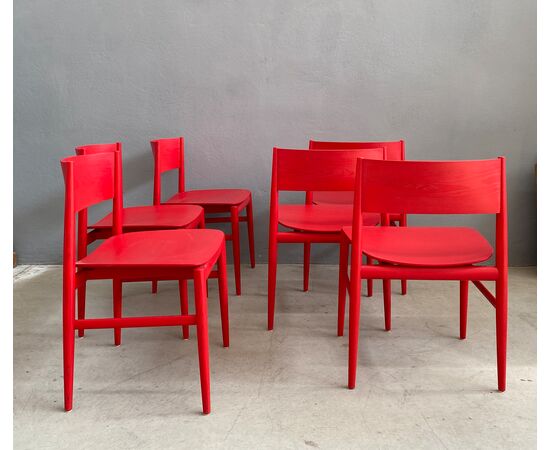 Gruppo di 6 sedie mod. Neve by Piero Lissoni per Porro