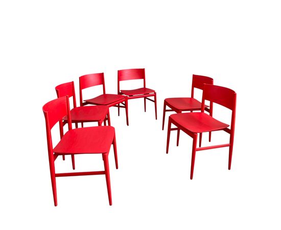 Gruppo di 6 sedie mod. Neve by Piero Lissoni per Porro
