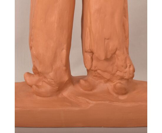SCULTURE ART DECO IN TERRACOTTA, DONNE CON ANFORA, AMEDEO GENNARELLI, SCULTORE ITALIANO. (STTE98)