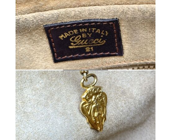 GUCCI Borsa a Tracolla Vintage in Camoscio Col. Marrone Ophidia M