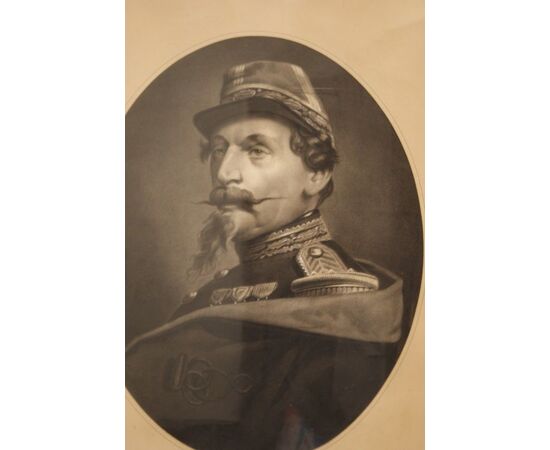 Coppia di Ritratti di Napoleone III e Moglie del 1800 - Pastelli