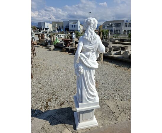 Statue quattro stagioni in marmo con basamento - Altezza con piedistallo 160