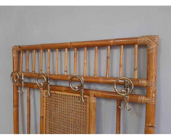 ATTACCAPANNI A PARETE IN BAMBOO ORIGINALE ANNI 70