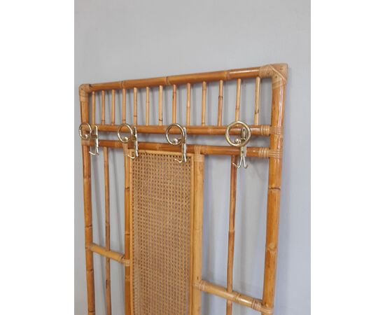 ATTACCAPANNI A PARETE IN BAMBOO ORIGINALE ANNI 70