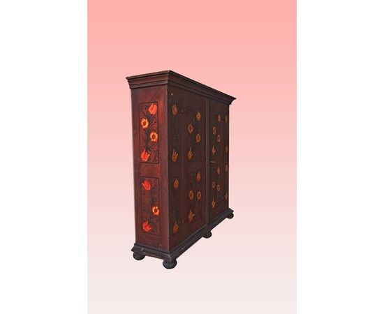 Bellissimo armadio tirolese del 1800 dipinto con fiori