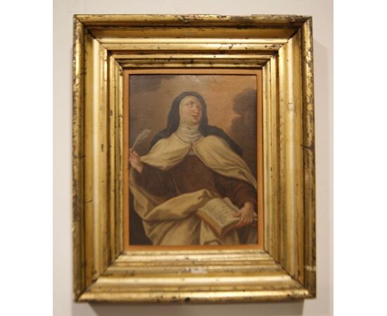 Olio su rame "Santa Teresa d'Avila" dei primi anni del 1800