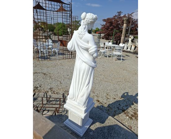 Statue quattro stagioni in marmo con basamento - Altezza con piedistallo 160