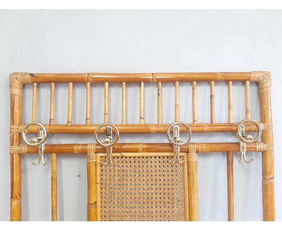 ATTACCAPANNI A PARETE IN BAMBOO ORIGINALE ANNI 70