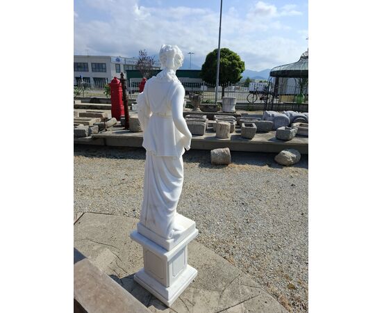 Statue quattro stagioni in marmo con basamento - Altezza con piedistallo 160
