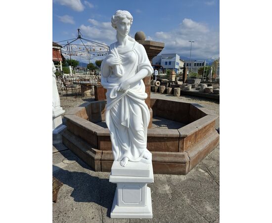 Statue quattro stagioni in marmo con basamento - Altezza con piedistallo 160