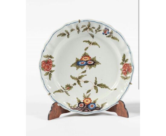 Serie di 5 piatti in maiolica , Antonibon XVIII secolo