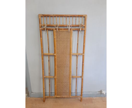 ATTACCAPANNI A PARETE IN BAMBOO ORIGINALE ANNI 70