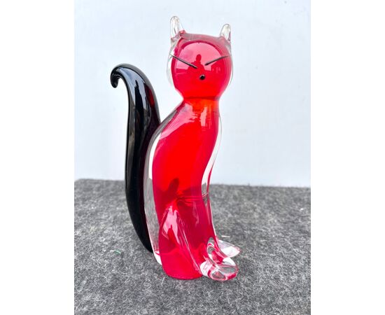 Submerged glass cat. Formia manufacture, Murano.     