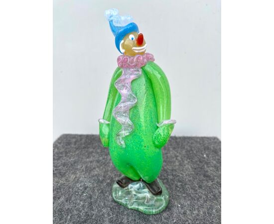 Glass sculpture depicting a clown, Bohemia.     