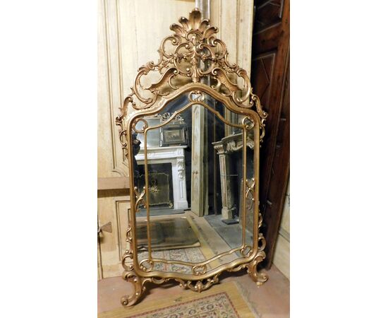 specc282 - gilded mirror, 19th century, measuring cm l 103 xh 181     