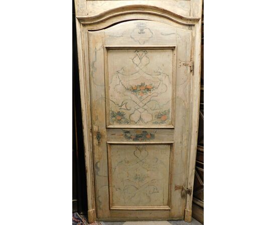 PTL474 - N. 2 porte laccate, con telaio, epoca '700, misure luce cm L 100 x H 220