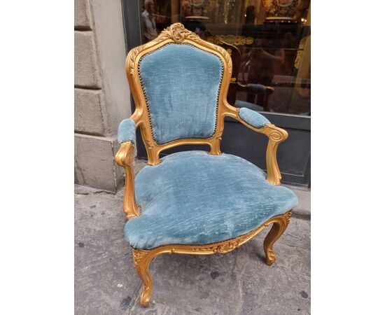 Coppia di poltrone in stile Luigi XV