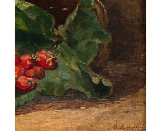 Octave Cartel (Belga, 1884 - 1944) - Natura morta di fragole.