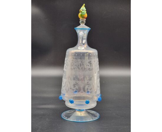 Vaso veneziano in vetro soffiato inciso e iridescente Murano, fine XIX – inizi XX sec.