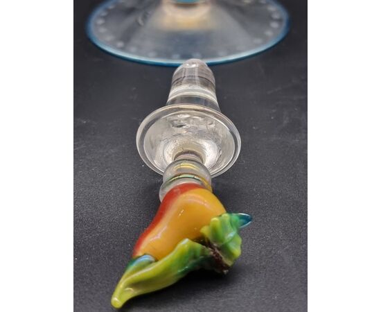 Vaso veneziano in vetro soffiato inciso e iridescente Murano, fine XIX – inizi XX sec.
