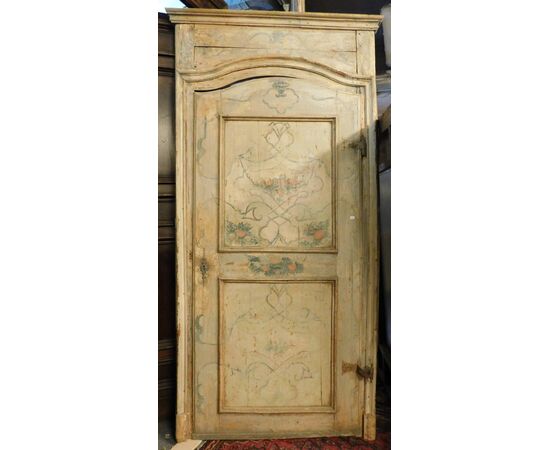 PTL474 - N. 2 porte laccate, con telaio, epoca '700, misure luce cm L 100 x H 220