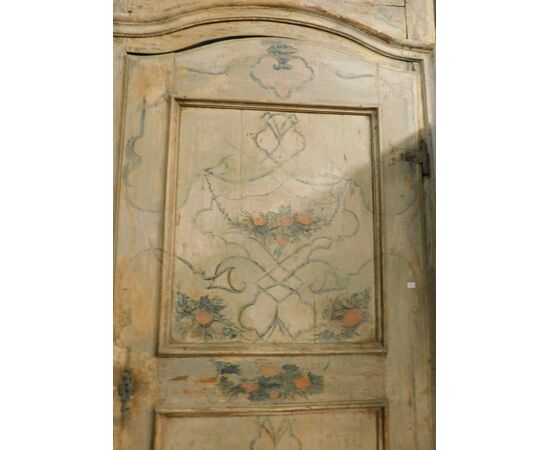PTL474 - N. 2 porte laccate, con telaio, epoca '700, misure luce cm L 100 x H 220