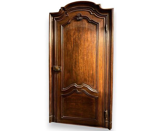 PTI291 - N. 2 porte barocche in pioppo, con telaio, epoca '600, luce cm L 115 x H 268
